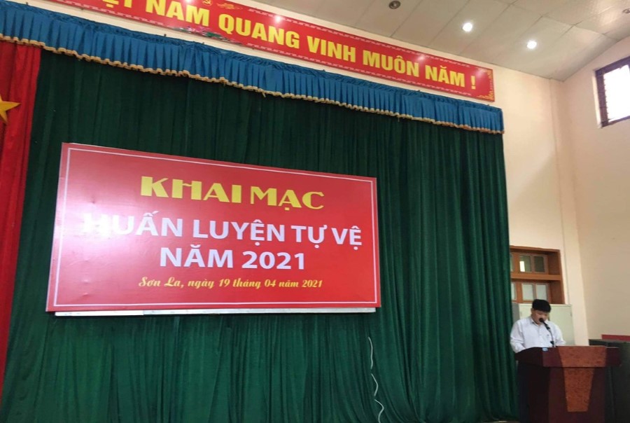 Ban Chỉ huy Quân sự Trường Đại học Tây Bắc - Ban Chỉ huy Quân sự Cục thuế tỉnh Sơn La khai mạc Huấn luyện Tự vệ năm 2021