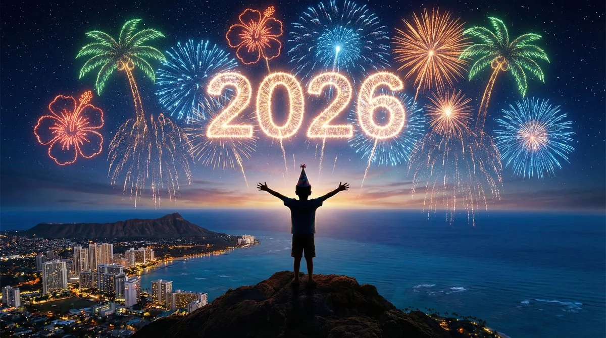 Celebración del horizonte de la ciudad en Año Nuevo