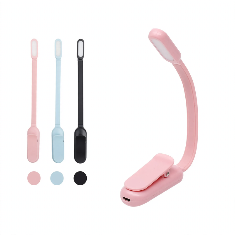 Mini LED Clip Light with Three Brightness Levels and USB Charging