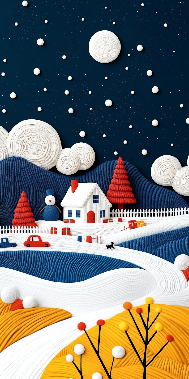 Christmas, Winter, Holiday, Illustration 2K iPhone Wallpaper Background (1536x3072)