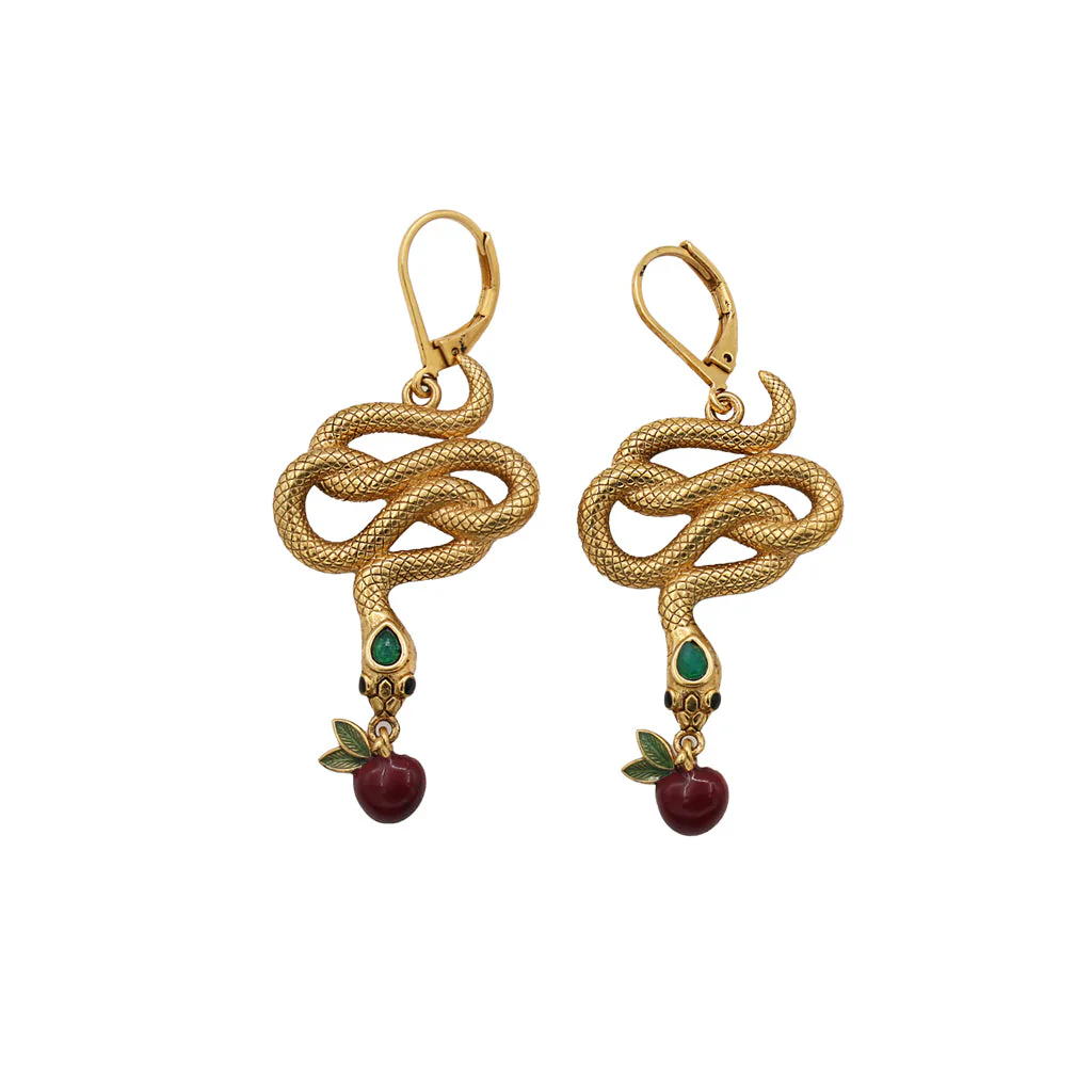 Серьги Sissi Змейки с яблоком AGATE