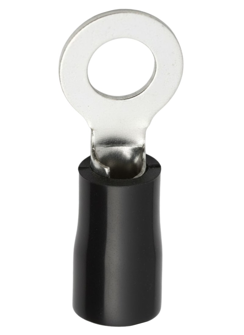 Cable Lug RV 2.5 - 4 mm, Bolt Hole 5.3 mm (Black)