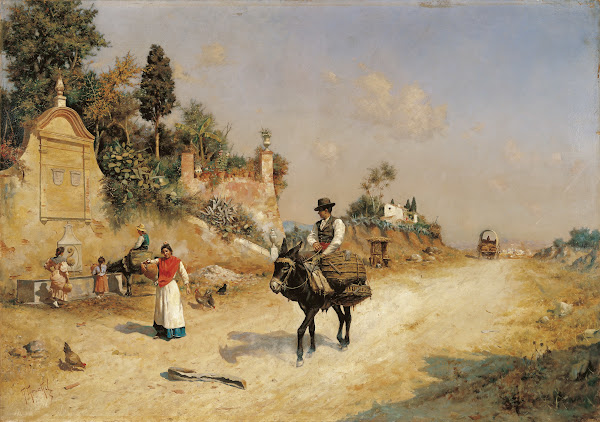The Reding Fountain By the Fountain c 1880 1885