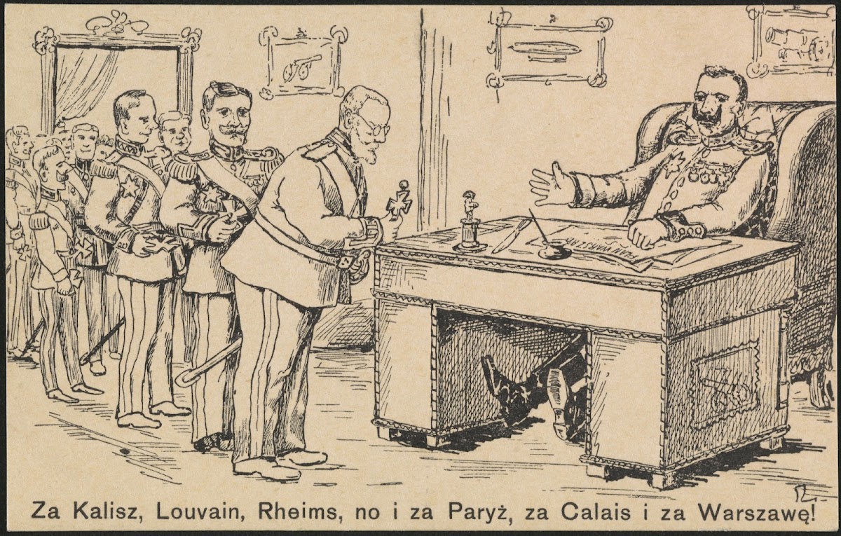 Za Kalisz Louvain Rheimx no i za Paryż za Calais i za Warszawę 1914