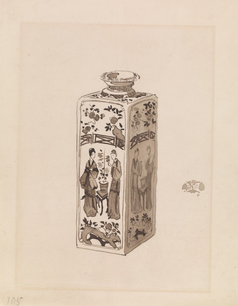 Square Canister with Long Neck 1878