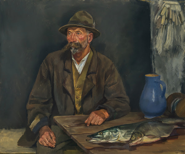 Der alte Moser mit Hecht 1929