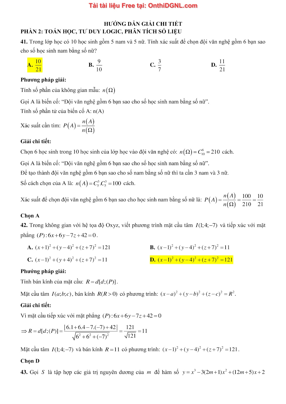 900 bài tập môn Toán - Ôn thi ĐGNL ĐHQG TP HCM Phần 27