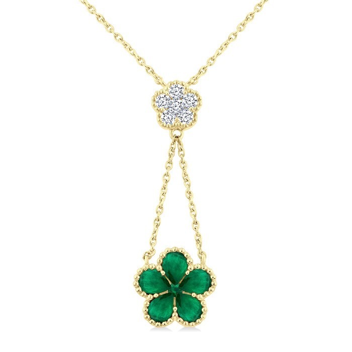 Blossom Pear Shape Gemstone & Diamond Necklace