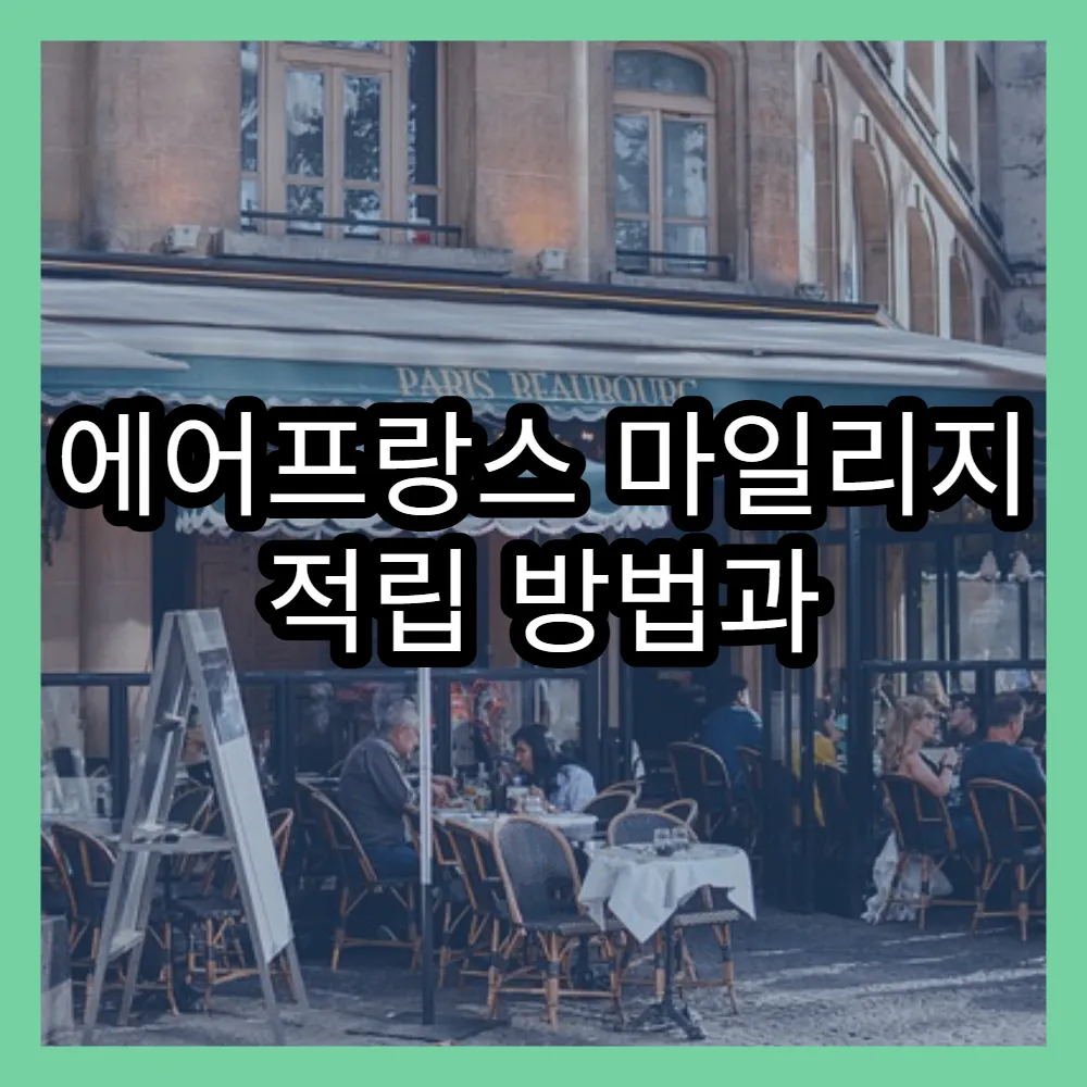 에어프랑스 마일리지 적립 방법과 활용 전략