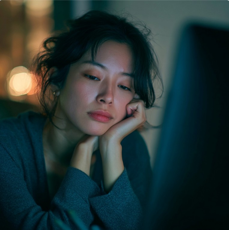 낮에 피곤해 보이는 사람