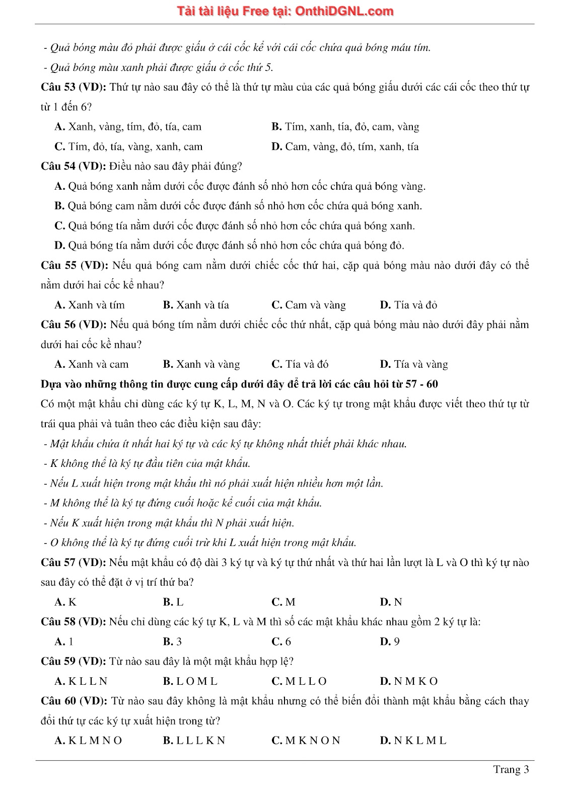 900 bài tập môn Toán - Ôn thi ĐGNL ĐHQG TP HCM Phần 4
