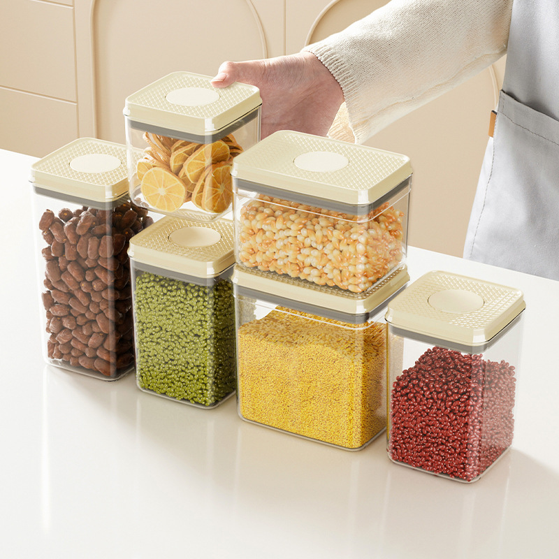 Square storage container with pressure seal