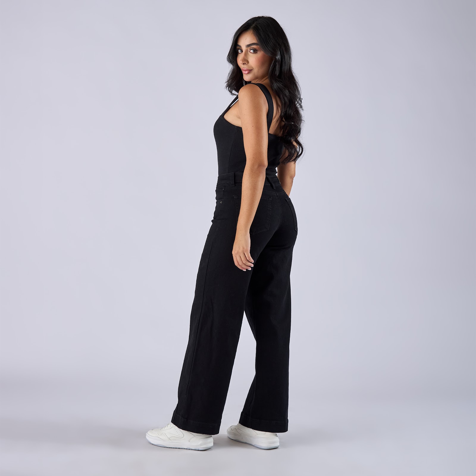 Jean dama wide leg tiro medio licrado - Vista 3