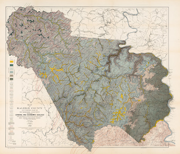 Map of Raleigh County and western part of Summers County showing general and eco