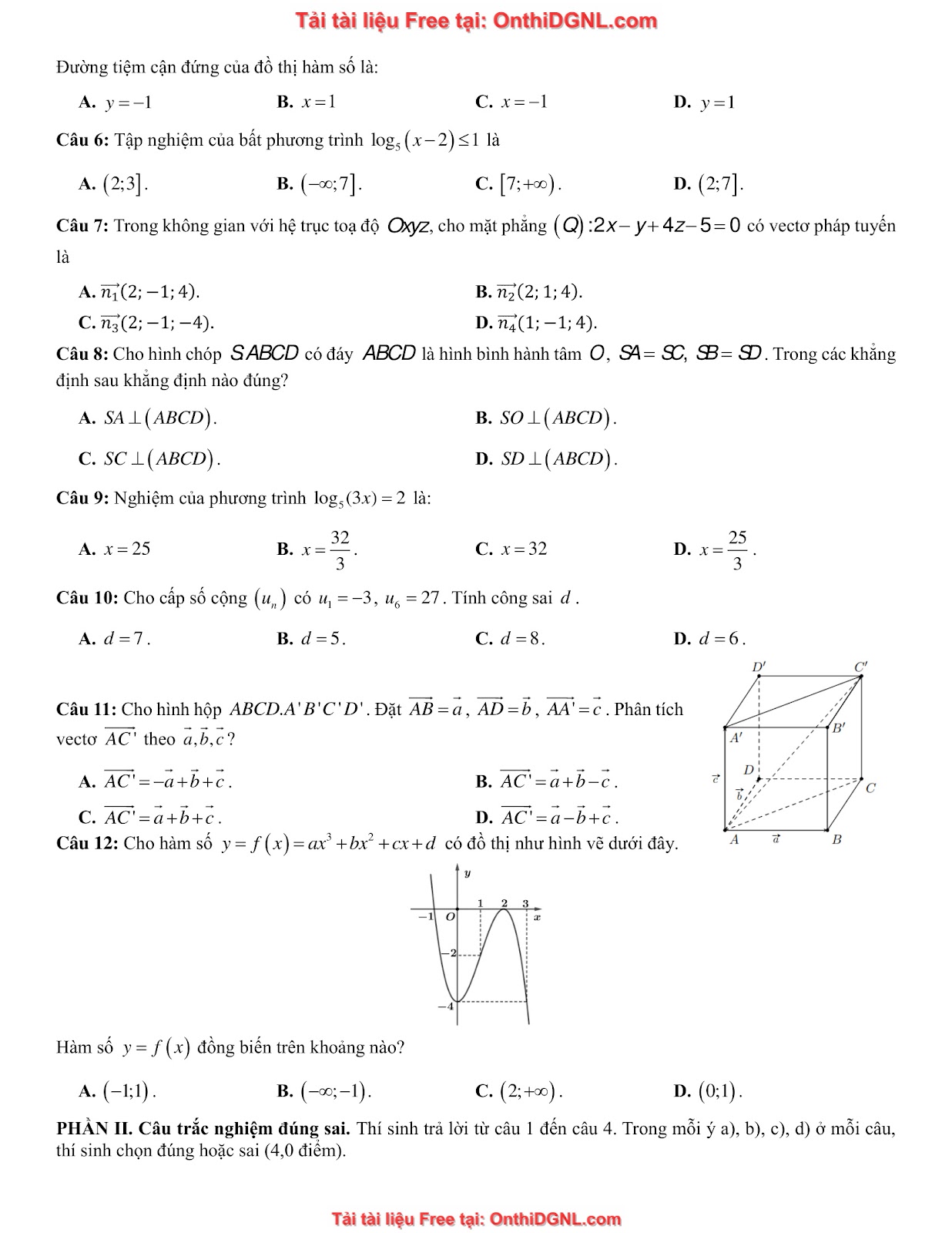 32 đề phát triển minh họa môn toán - có đáp án