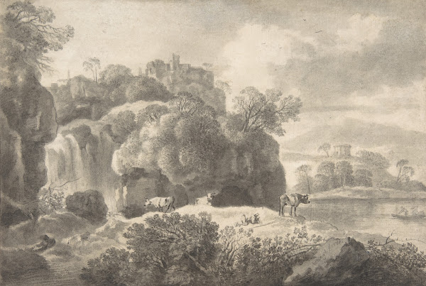 Ideal Landscape with a Shepherd and Cows 17701824