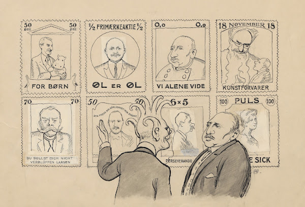 The octopus displays alternative stamps 1930