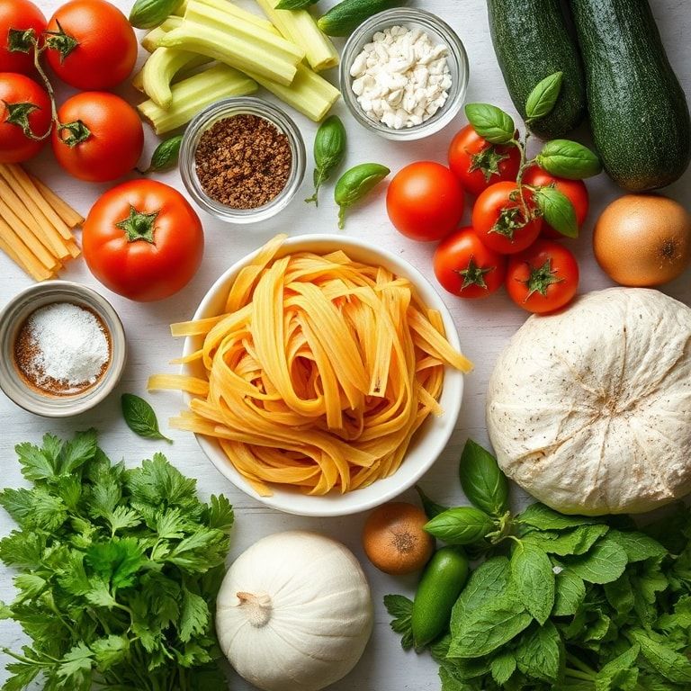 Ingredients for Tomato Zucchini Pasta (Light & Fresh Meal) – Quick & Easy Dinner