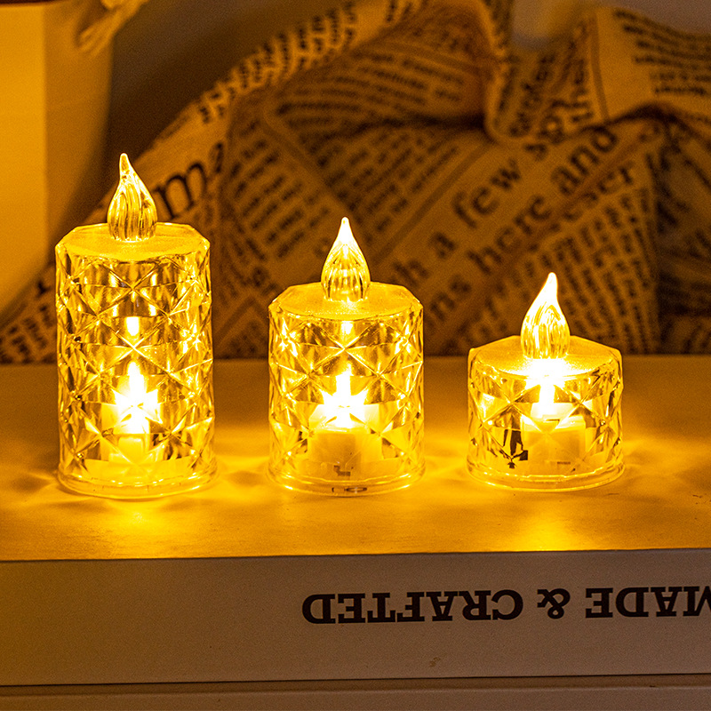 LED tea light with transparent housing, PS plastic