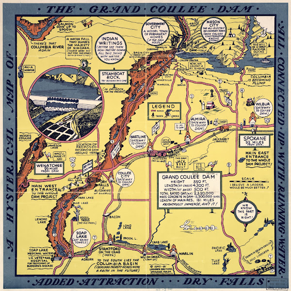 A hysterical map of the Grand Coulee Dam 1940