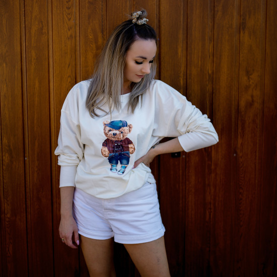 Світшот жіночий Cebababy Fluffy Puffy (S/M) Stu білий