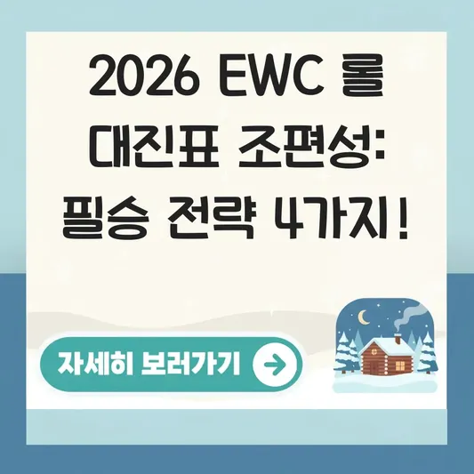 2026 EWC 롤 대진표 조편성 결과
