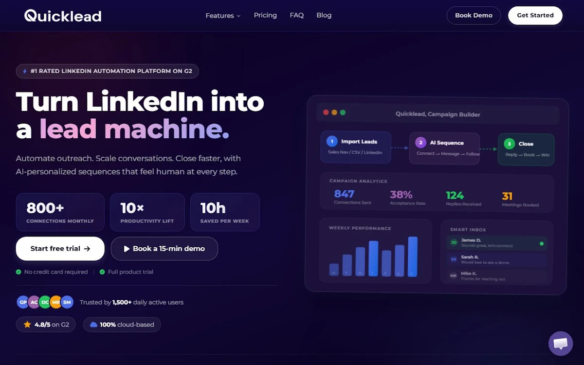 Captura de Quicklead.io