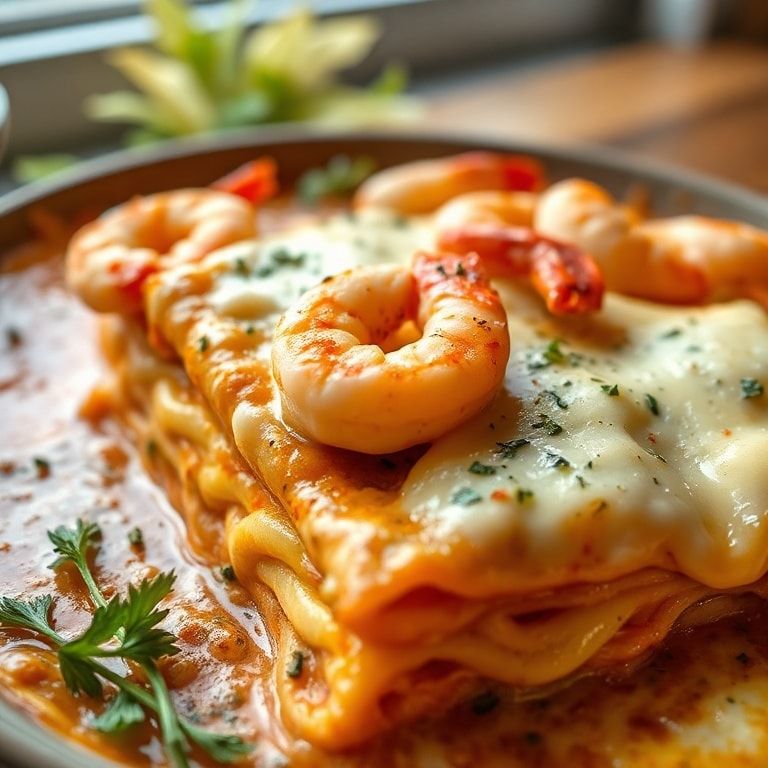 Creamy Garlic Butter Shrimp Lasagna Recipe – Easy & Tasty Dinner