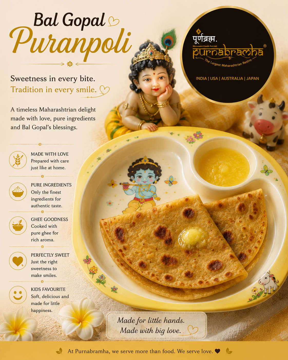 Balgopal Puranpoli - Maharashtrian dish at Purnabramha