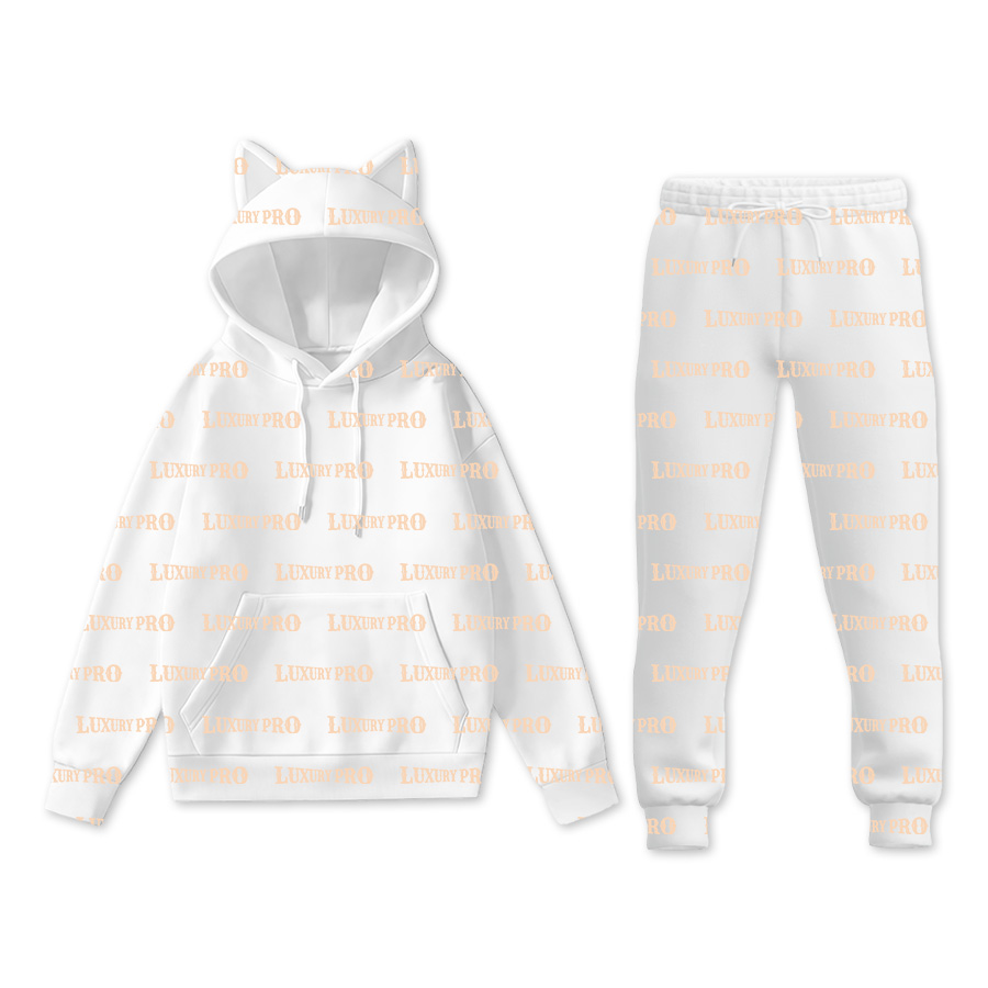 AOP SEC Children's Cat Ear Hoodie + MEG Children's Sweatpants
