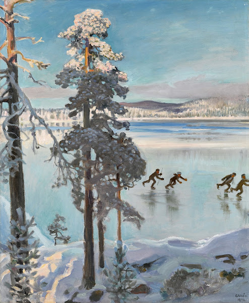 Skaters on Lake Ruovesi 1896