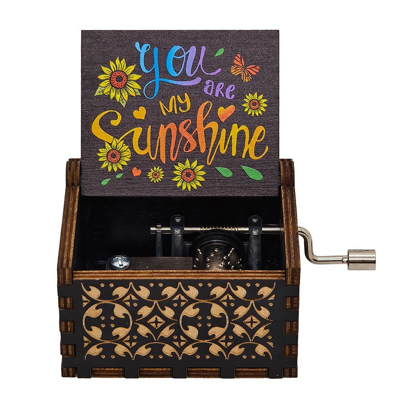 Kleine hölzerne Spieluhr mit UV-Druck