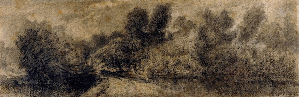 Paysage de ville avec remparts ca 1840