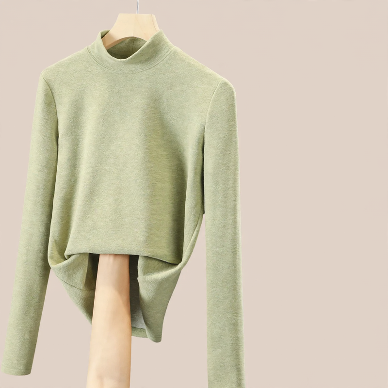 Women's long sleeve shirt, lined, with round neckline