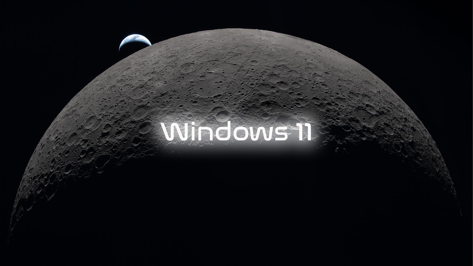 Windows 11 Moon Surface Wallpaper - Digital Composition 5K Wallpaper (5120x2880)