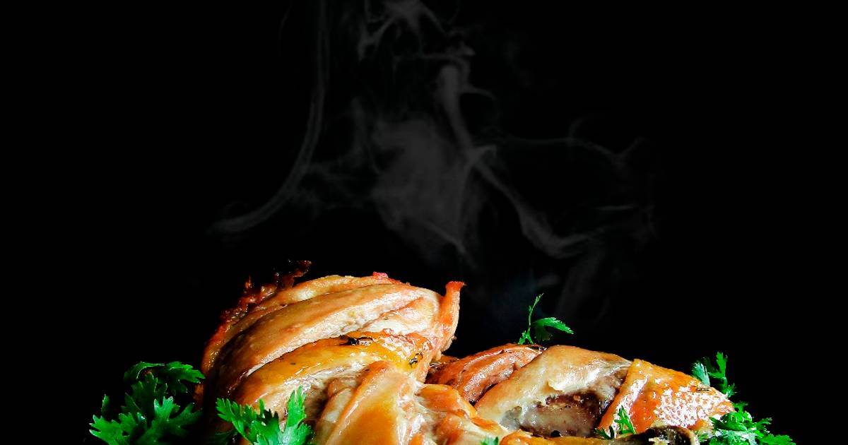 GÀ NƯỚNG BƠ TỎI (cách làm da gà giòn)
