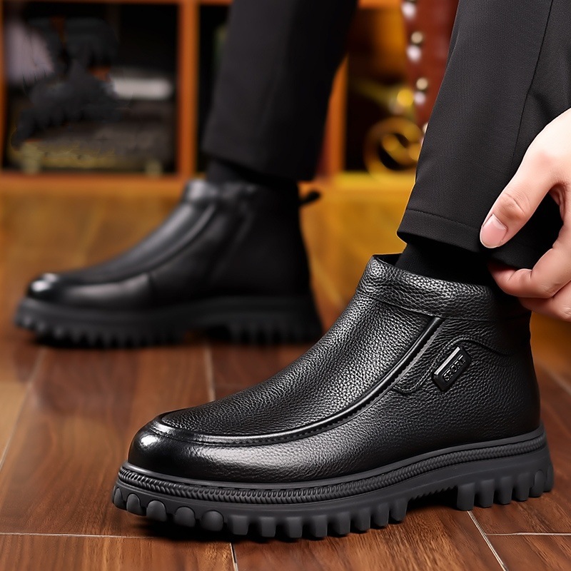 Herren-Winterstiefel, gefüttert, rutschfest, warm