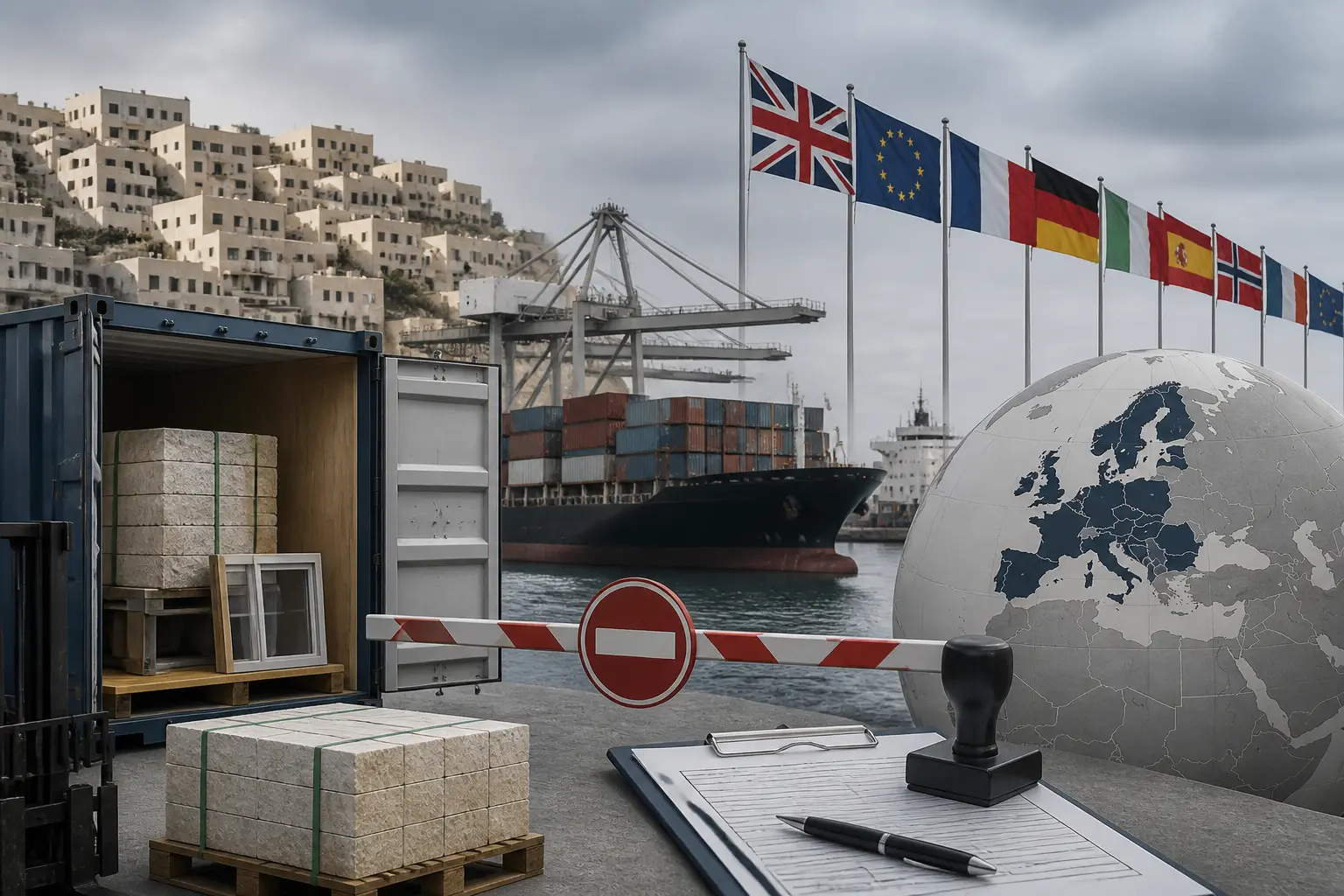 Editorial image for UK and 11 European nations plan trade restrictions on goods from Israeli settlements