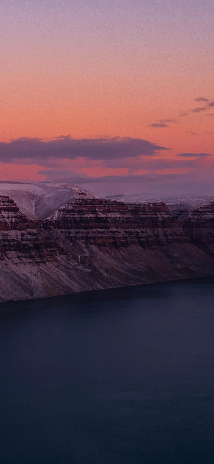 Dramatic Fjord Sunset Cliffs - Landscape Photography 4K iPhone Wallpaper (2182x4727)