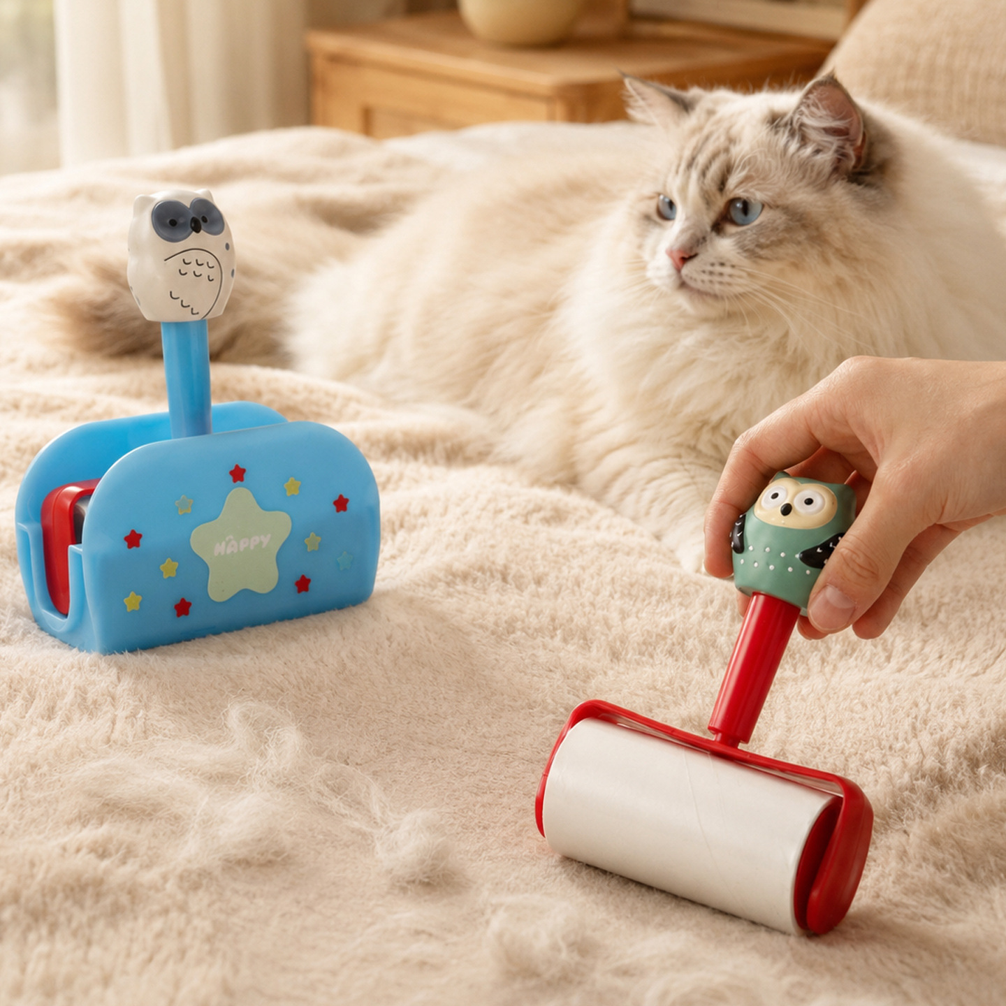 Owl Lint Roller with Replaceable Paper Rolls