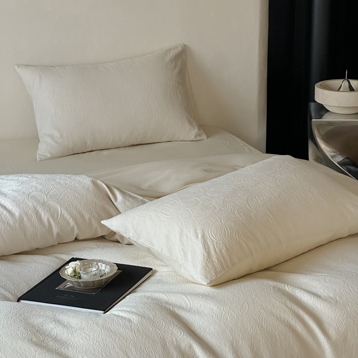 Cotton bedding set, jacquard relief, Japanese style