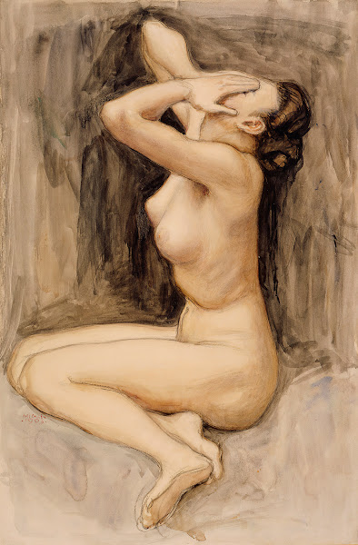 Despair Study For The by The River Of Tuonela Jusélius Mausoleum 1903