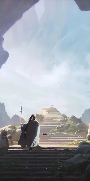 Fantasy Landscape, Mountain Scenery, Digital Art, Dreamlike 4K Wallpaper Background