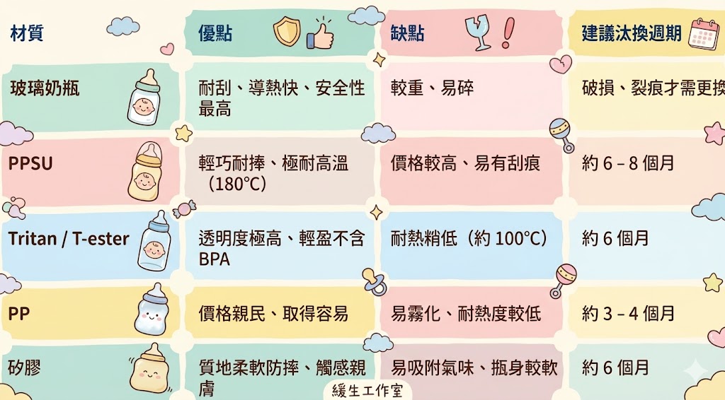 奶瓶汰換週期
