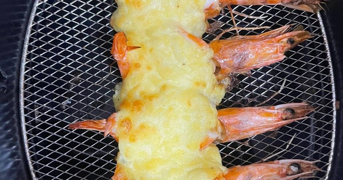 Tôm nướng phô mai bằng nồi chiên không dầu