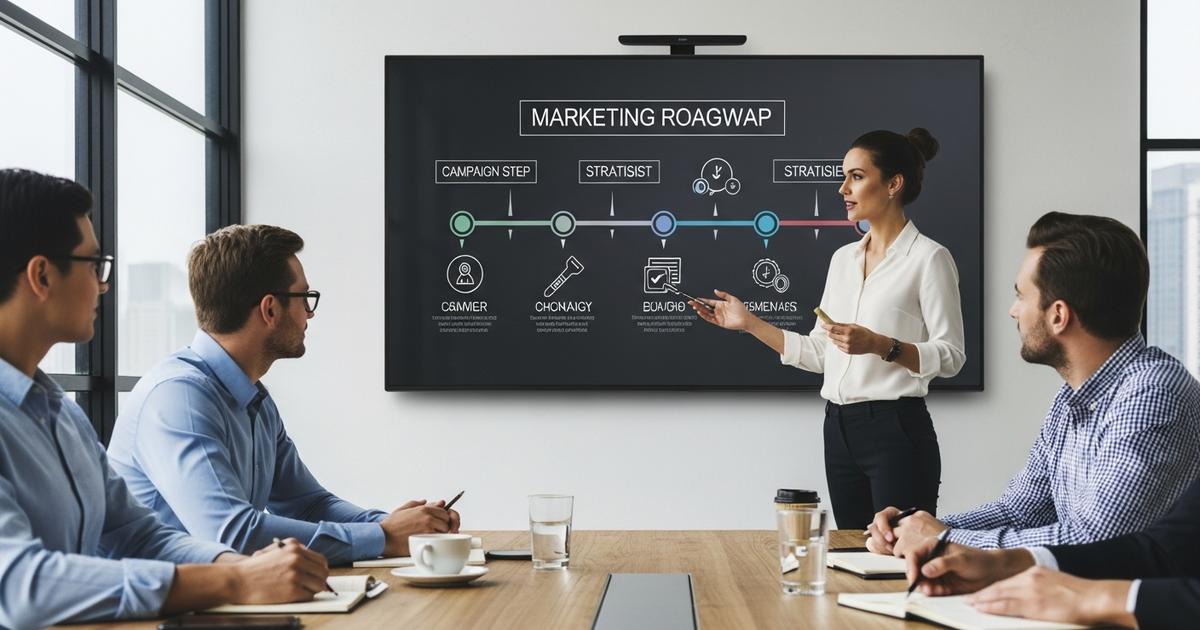 Ședință de strategie în cadrul agenției de marketing digital Chișinău MASTECH cu roadmap de campanie