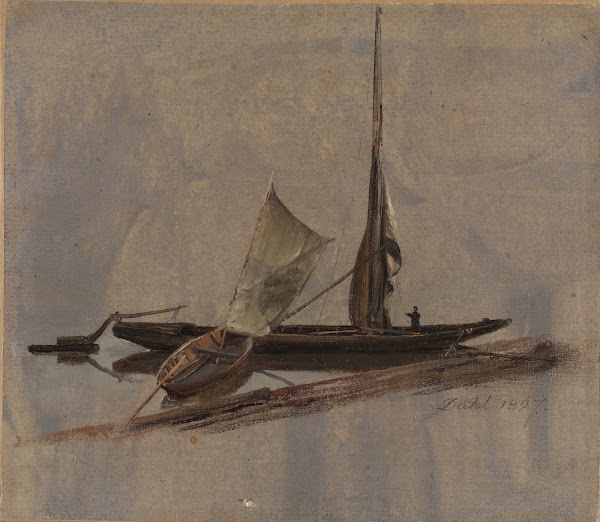 Two Sailing Boats at the Elbe 1827