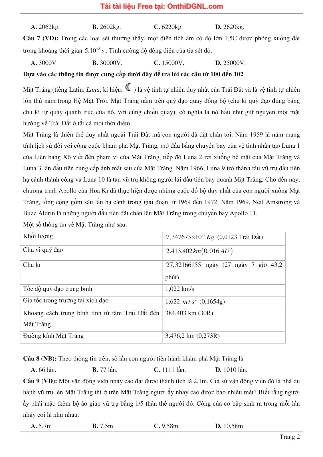 300 bài tập môn Vật Lý - Ôn thi ĐGNL ĐHQG TPHCM Phần 14