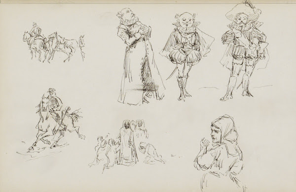 Studieblad onder andere met karikaturen 1880