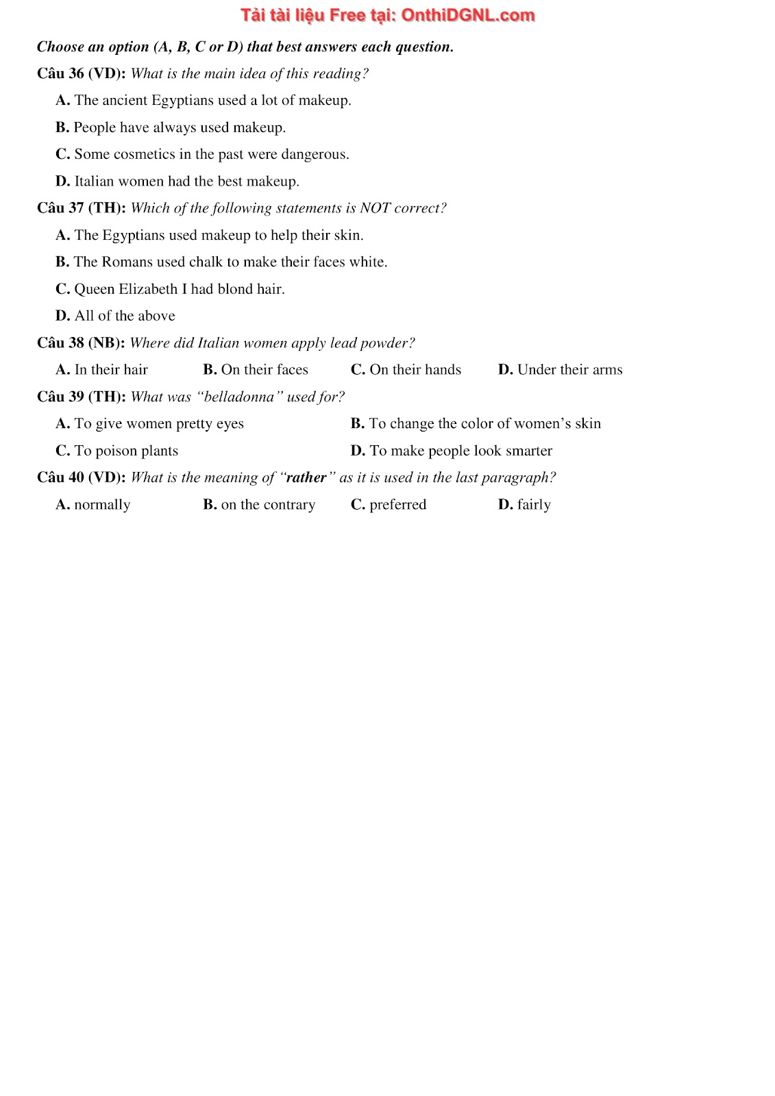 800 bài tập môn Tiếng Anh - Ôn thi ĐGNL ĐHQG TP HCM Phần 2